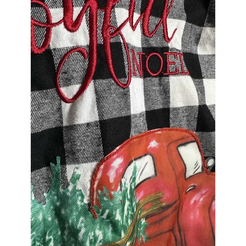 Buffalo Check Christmas Tree Skirt Red Truck Joyful‎ Noel 48